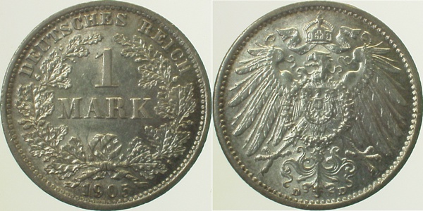 1 Mark 1905 D J017 Gedenkmünzen