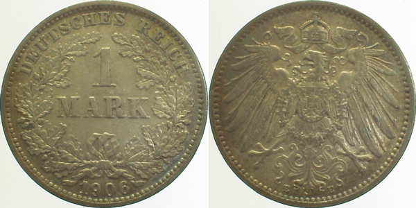 1 Mark 1906 E J017 vz- Gedenkmünzen