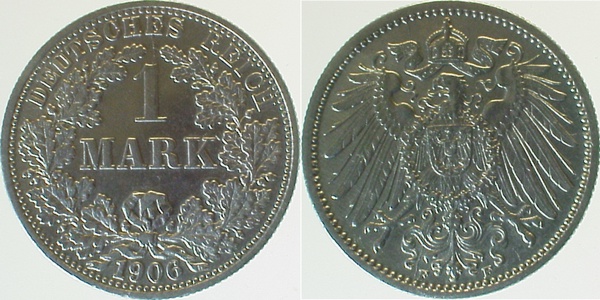 1 Mark 1906 F J017 Gedenkmünzen