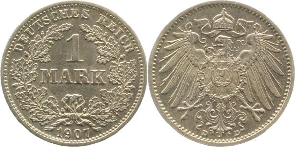 1 Mark 1907 D J017 Gedenkmünzen