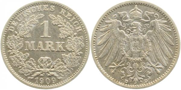 1 Mark 1909 D J017 Gedenkmünzen