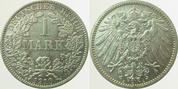 1 Mark 1910 A J017 Gedenkmünzen