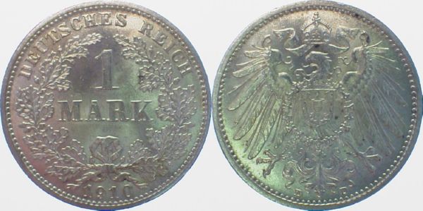 1 Mark 1910 D J017 Gedenkmünzen