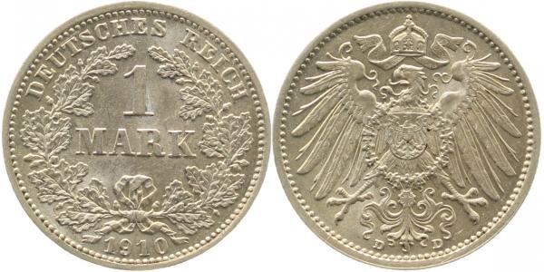 1 Mark 1910 D J017 Gedenkmünzen