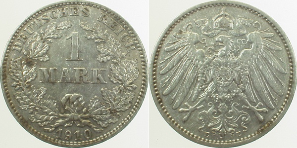 1 Mark 1910 E J017 Gedenkmünzen