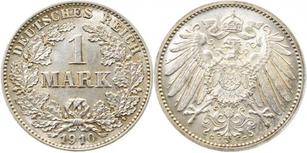 1 Mark 1910 G vz/stgl ! beginnende Patina ! J017
