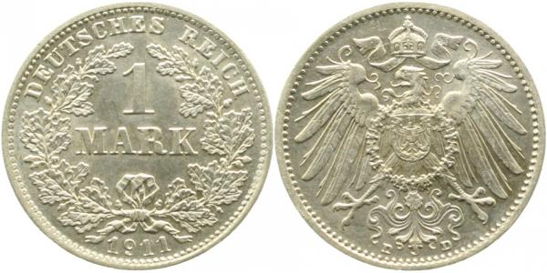1 Mark 1911 D J017 Gedenkmünzen