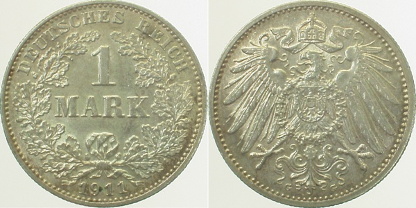 1 Mark 1911 G J017 Gedenkmünzen