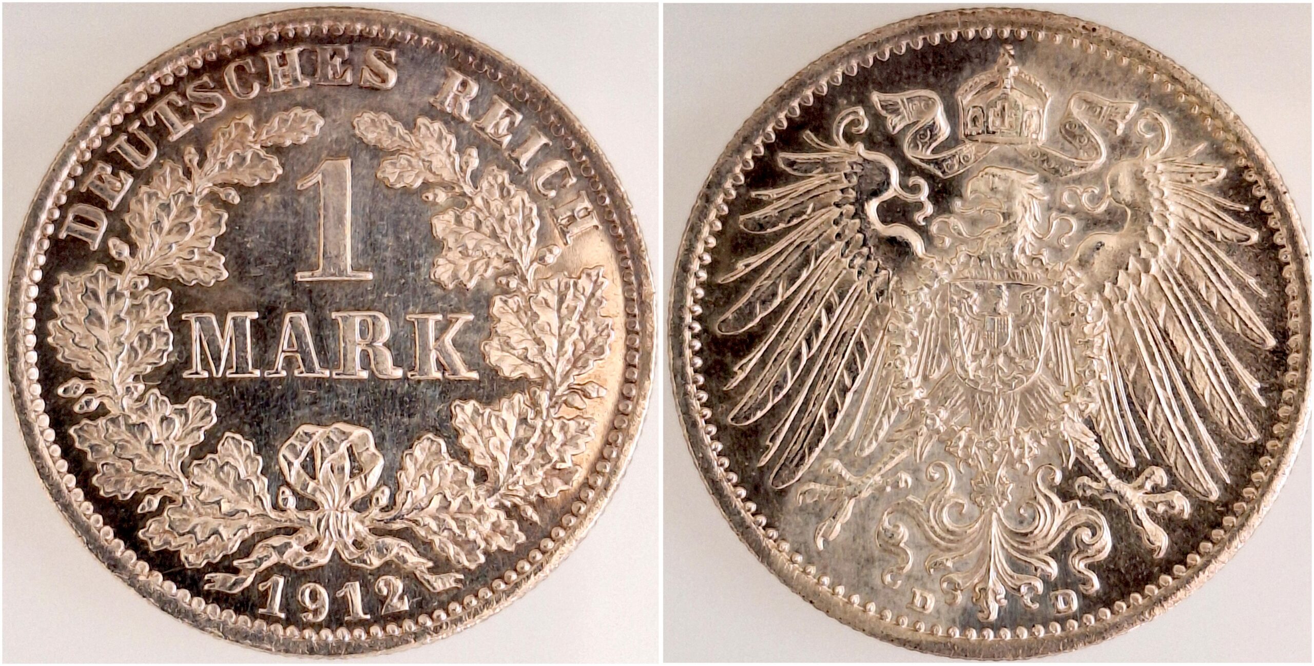 1 Mark 1912 D Polierte Platte - J017