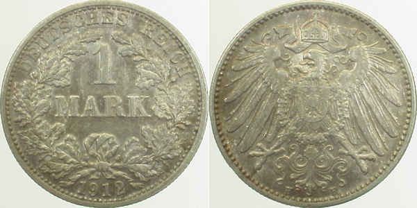 1 Mark 1912 F J017 Gedenkmünzen