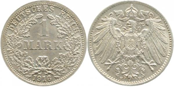 1 Mark 1916 F Kursmünze