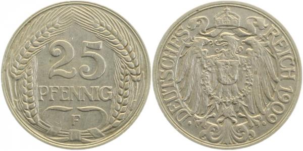 25 Pfennig 1909 F J018 ss/vz