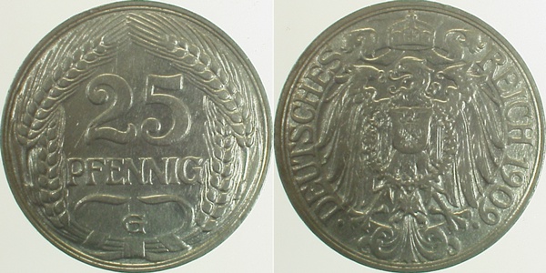 25 Pfennig 1909 G vz J018