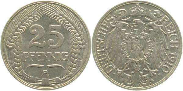 25 Pfennig 1910 A J018 vz