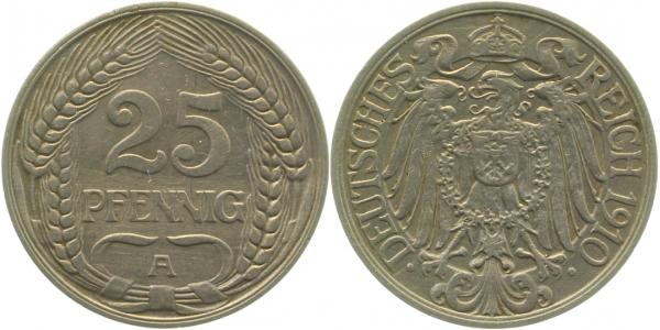 25 Pfennig 1910 A J018 ss/vz