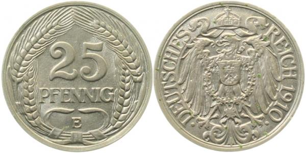 25 Pfennig 1910 E J018 vz