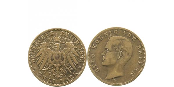 2 Mark Otto 1898 D Bayern sehr schön J045