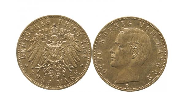 5 Mark Bayern Otto 1904 D J046 vz/st
