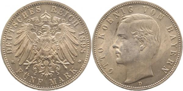 5 Mark Otto Bayern 1898 D J046 gut vz/stgl