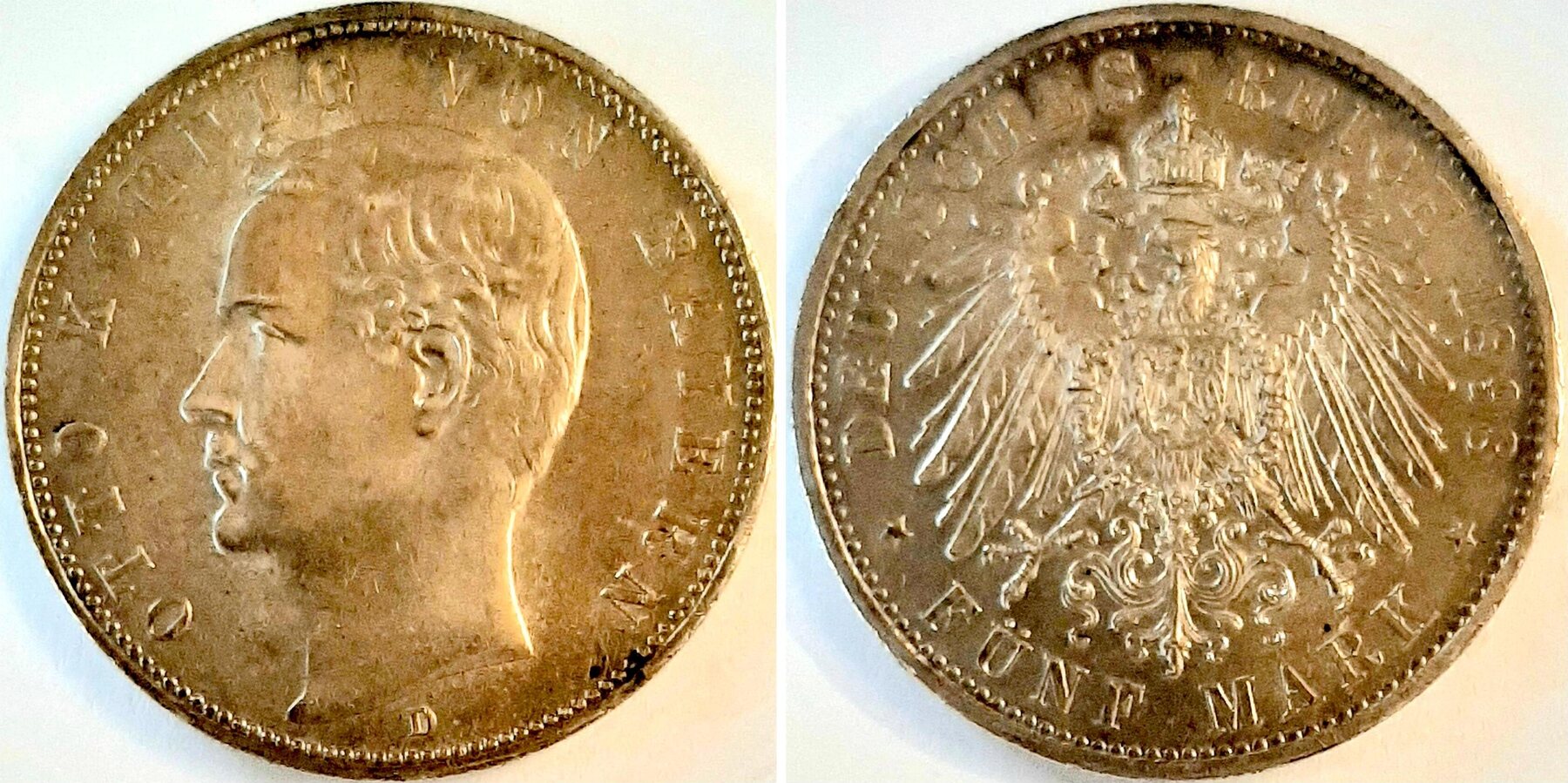 5 Mark Bayern Otto 1898 D prfr/stgl J046