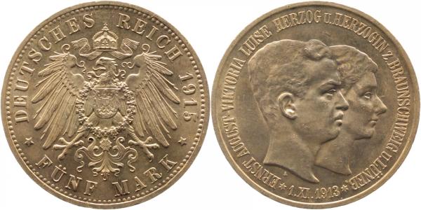 5 Mark 1915 A Ernst August mit Viktoria Luise
