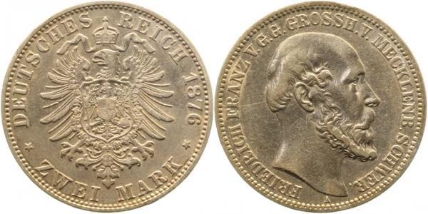 2 Mark Mecklenburg Schwerin 1876 A J084