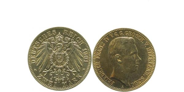 2 Mark Friedrich Franz IV Mecklenburg Schwerin 1901 RS:stgl