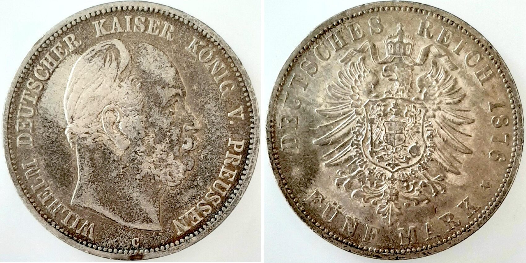 5 Mark Preussen 1876 C Archiv Franquinet Patina J097