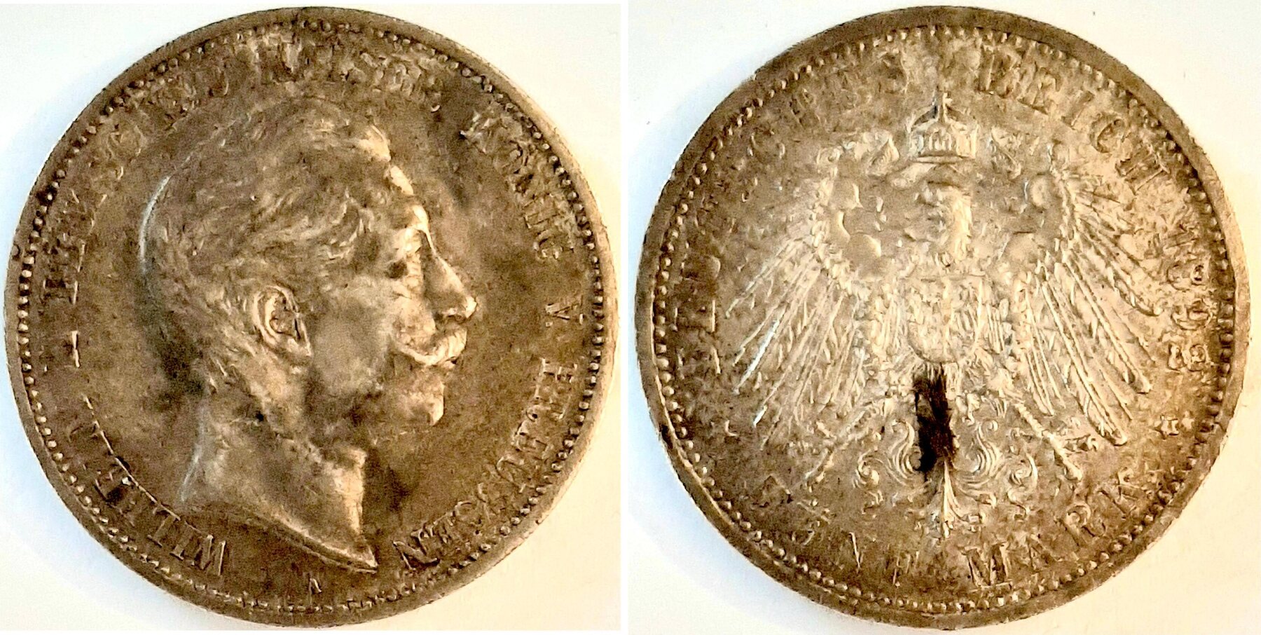 5 Mark 1892 A Preussen vz/stgl mit kleinem Fleck