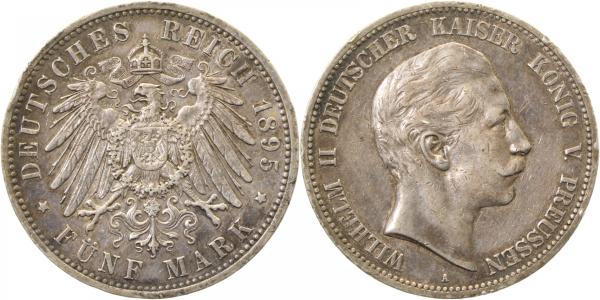 5 Mark Preussen 1895 A Patina J094