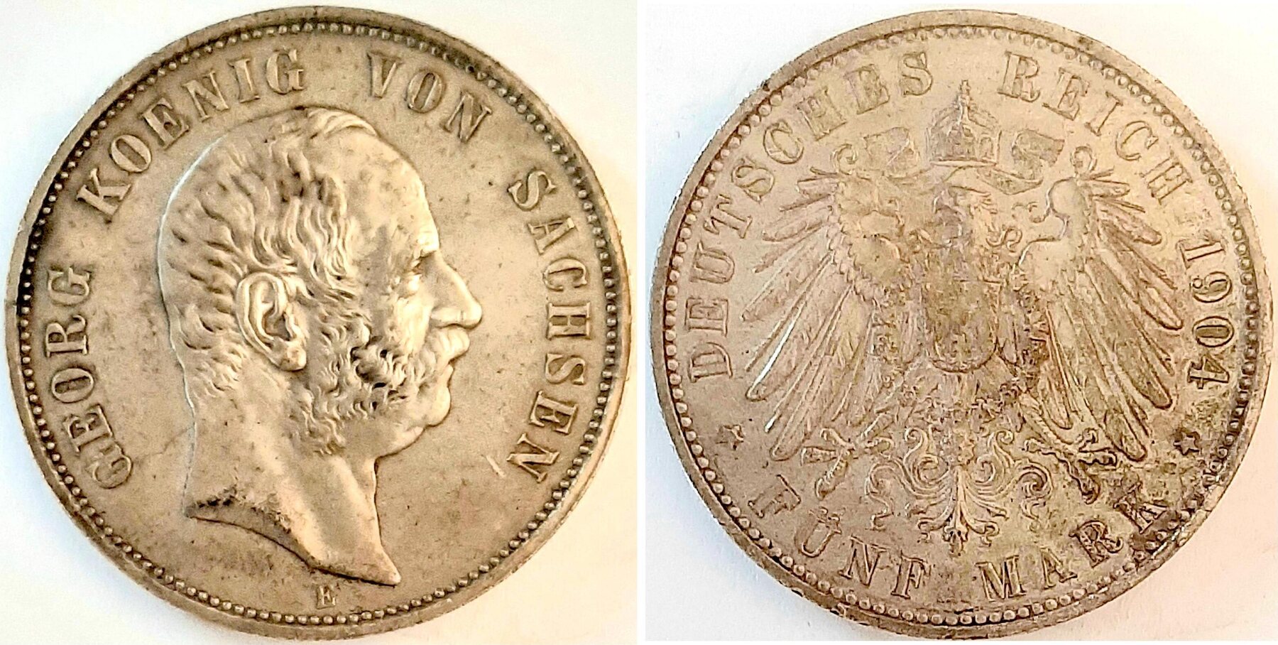 5 Mark Sachsen Georg 1904 E J130