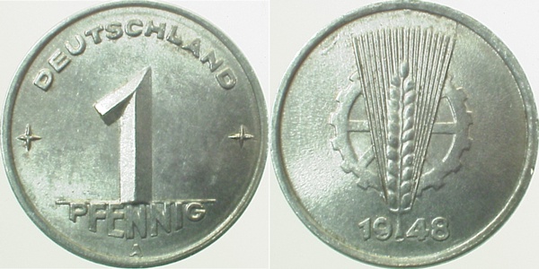 1 Pfennig DDR 1948 Avorzüglich/prägefrisch J1501