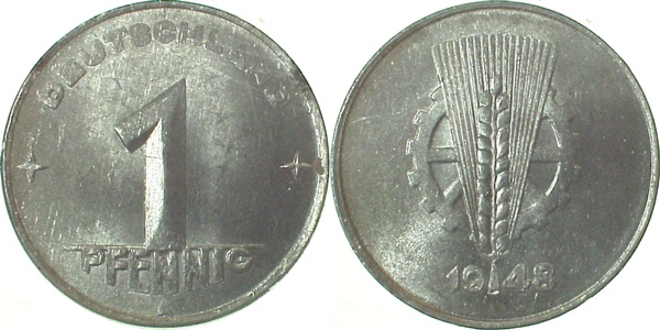 1 Pfennig DDR 1948 A | | Deutschland schwach geprägt