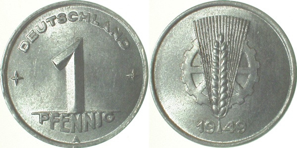 1 Pfennig DDR 1949 A bfr J1501 bfr 1 Pfennig