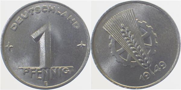 1 Pfennig DDR 1949 E | | Stempeldrehung J1501