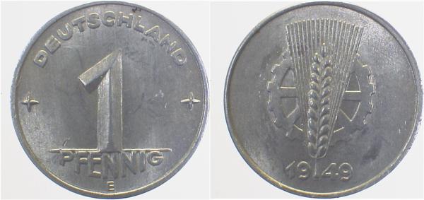 1 Pfennig DDR 1949 E J1501 bfr/stgl/matt