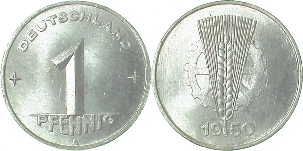 1 Pfennig DDR 1950 A bfr/st J1501