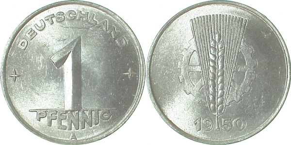 1 Pfennig DDR 1950 A J1501 bankfrisch