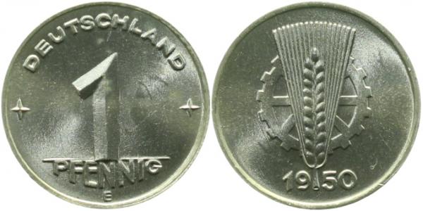 1 Pfennig DDR 1950 E Prachtexemplar J1501 stgl/matt