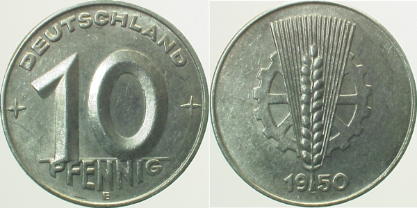 10 Pfennig DDR 1950 E J1503 vz+