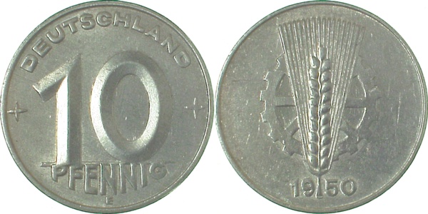 10 Pfennig DDR 1950 E J1503 vz