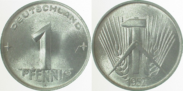 1 Pfennig DDR 1952 A bfr J1505