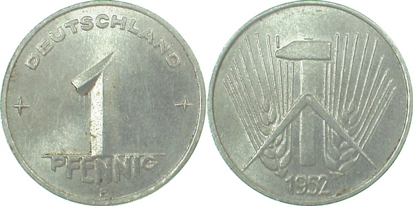 1 Pfennig DDR 1952 E vz/st J1505