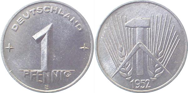 1 Pfennig DDR 1952 E ss