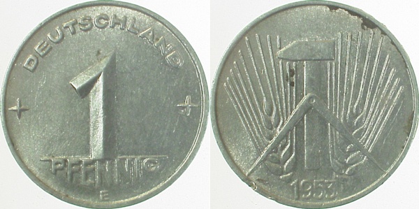 1 Pfennig DDR 1953 E vz/st
