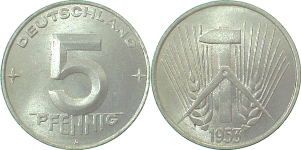 5 Pfennig DDR 1953 A vz