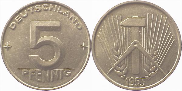 5 Pfennig DDR 1953 A ss