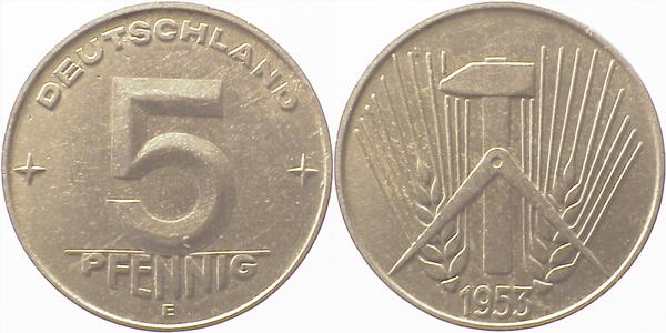 5 Pfennig DDR 1953 E ss
