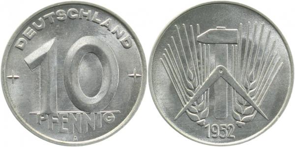 10 Pfennig DDR 1952 A bfr J1507 bfr 10 Pfennig