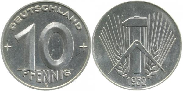 10 Pfennig DDR 1952 E J1507 prfr